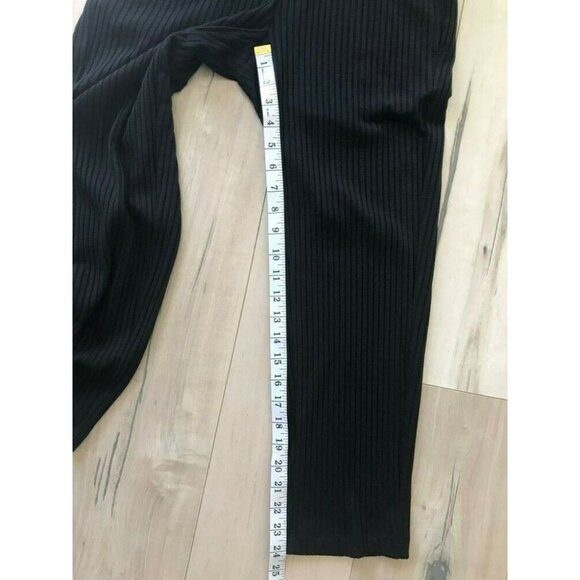 EILEEN FISHER Textured Stretch Rib Ankle Pants Size PP Black Lyocell Elastane - Picture 8 of 9